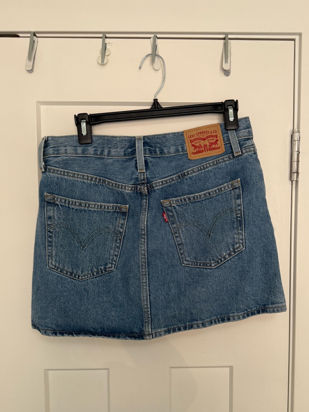 Levi's Medium Blue Denim Mini Skirt with Back Pockets